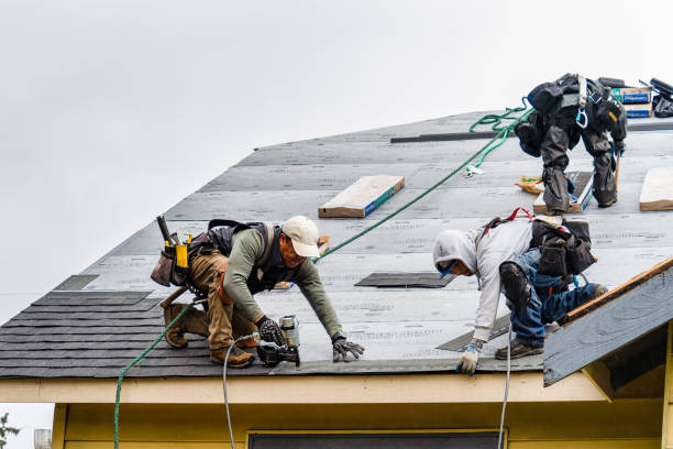 Professional Gutter Installation technician working in Speonk, NY